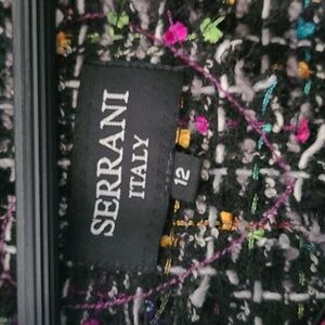 Women's jacket tweed cropped gray with Teal and purple accents